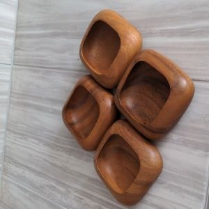 Set of teak bowls